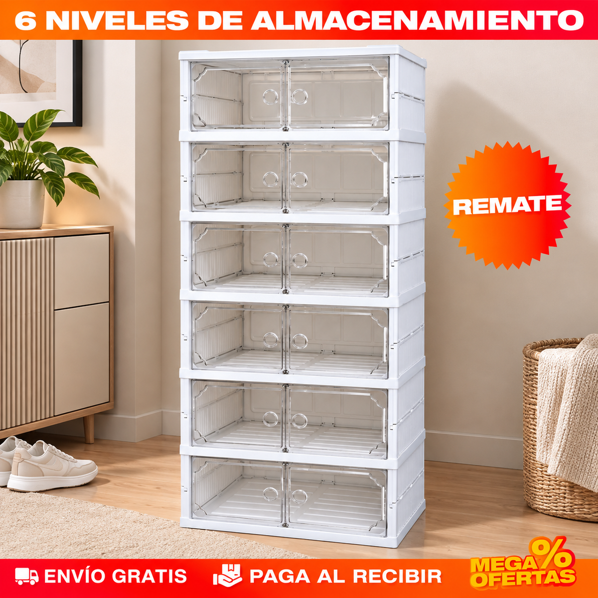 Zapatero Doble Luxury de 6 Niveles
