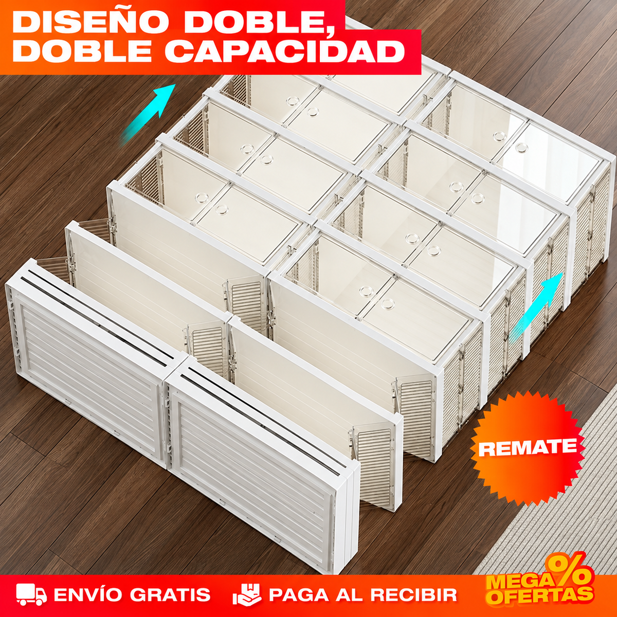 Zapatero Doble Luxury de 6 Niveles