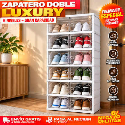 Zapatero Doble Luxury de 6 Niveles